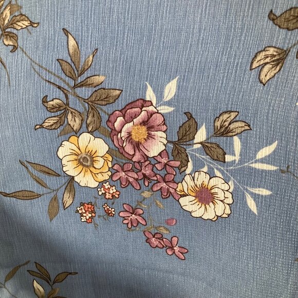 Womens Oddy Blue Floral Wide Leg Pants Blue L Polyester NWT - Picture 6 of 10